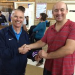 Tuesday 9th June 2016 : Club member Mike Galanty presenting tonights winner Graham McMahon with a movie voucher