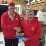 Tuesday 1st September 2015 : Club member Joe Wilson presenting tonights winner Dave Griffiths with a movie voucher