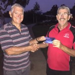 Tuesday 15th March 2016 : Club member Dave Griffiths presenting tonight's winner Jerry Alderson with a movie voucher