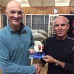 Tues 3rd May 2016 : Tonight's photo shows club member Peter Fergusson presenting tonight's winner Carlo Cottino with a movie voucher
