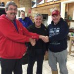 Tues 9th August 2016 : Tonight's photo shows club member Dave Griffiths presenting Joe Wilson and Steve Mitchinson with movie vouchers.