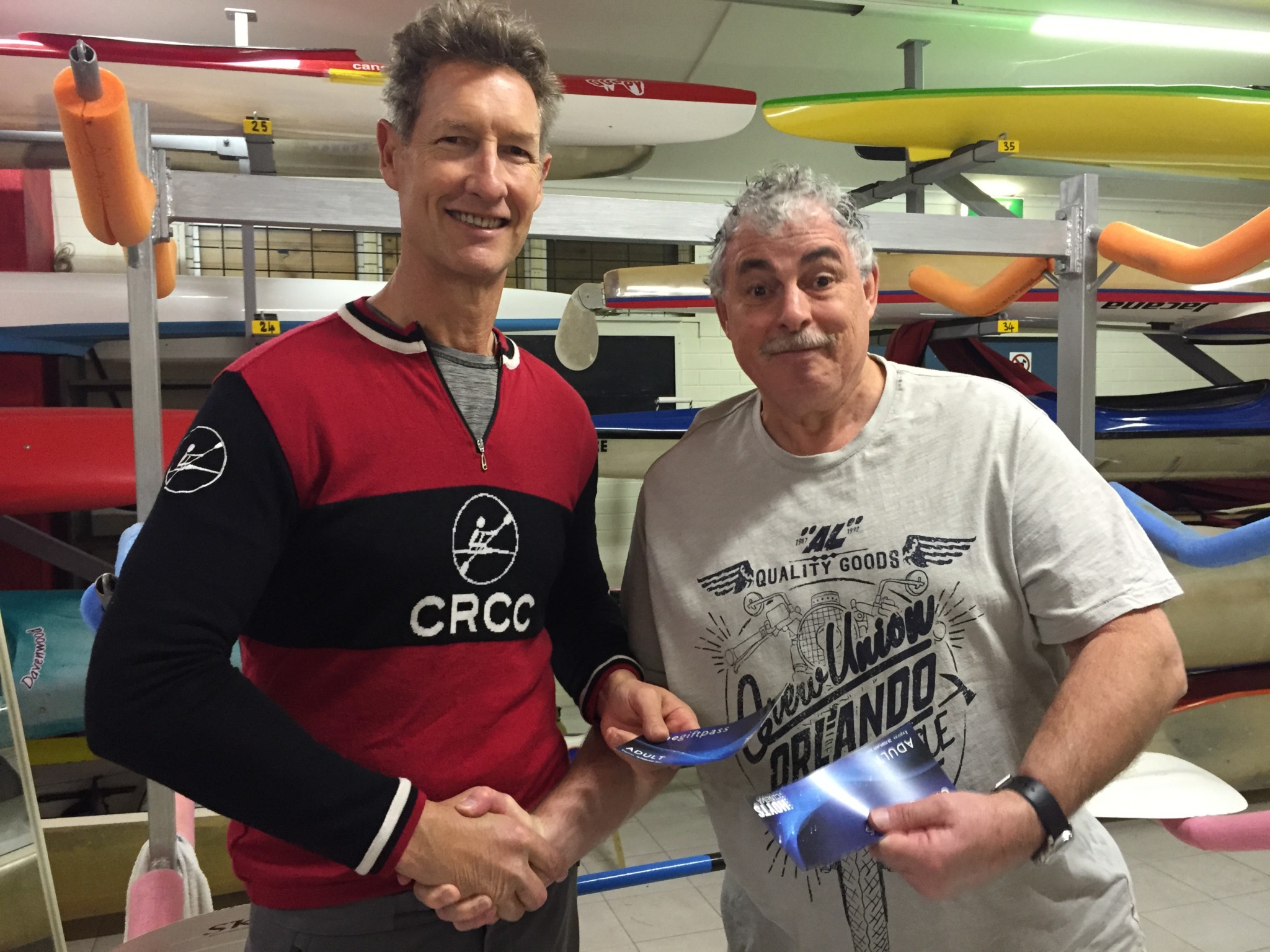 Tues 25th October 2016 : Tonights photo shows Jeff and last weeks winner Louis Botes accepting movie vouchers.