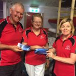 Tues 6th Dec 2016 : Judith Thompson presenting Jerry and Marg Alderson with movie vouchers