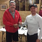 Tues 18th April 2017 : Tonight's photo shows club Committee Member Dave Griffiths presenting Greg Macham with a movie voucher