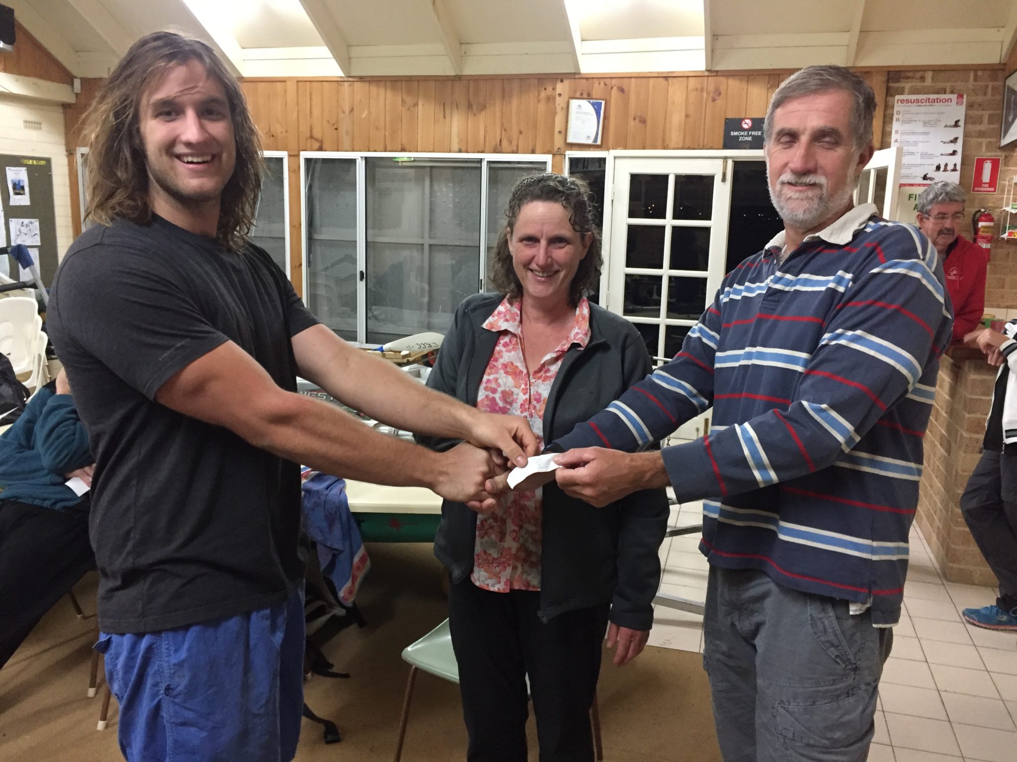 Tues 27th June 2017 : Tonights photo shows Club Member Tim Coward presenting his folks with movie vouchers