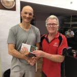 Tues 2nd Jan 2018 : Tonights photo shows Club Member David Gardiner presenting Carlo with a movie voucher