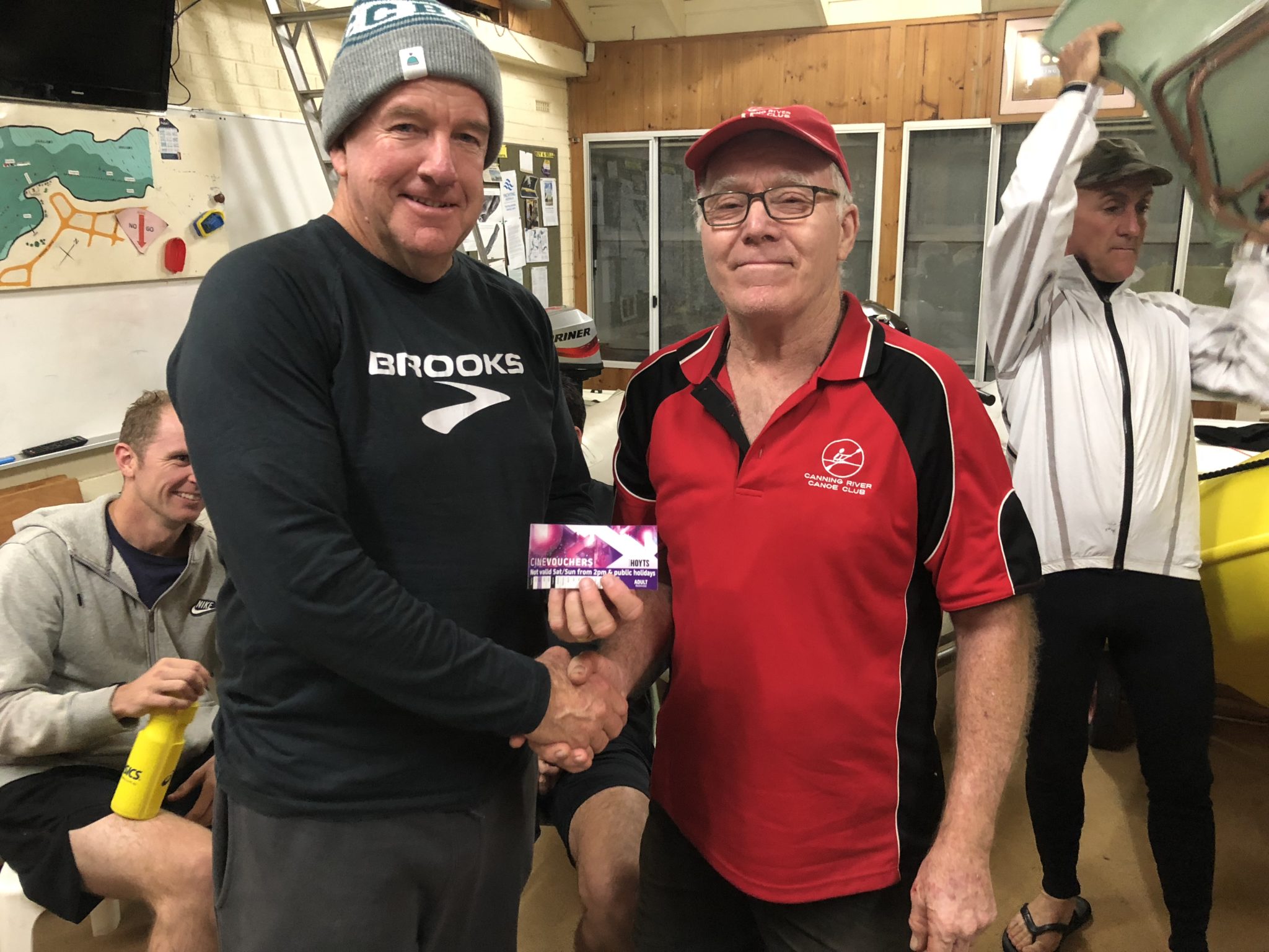 Tuesday 8th May 2018 : Tonights photo shows club member David Gardiner presenting Steve Mitchinson with a movie voucher