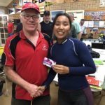 Tues 15th May 2018 : Tonight's photo shows David Gardiner presenting Linnet with a movie voucher