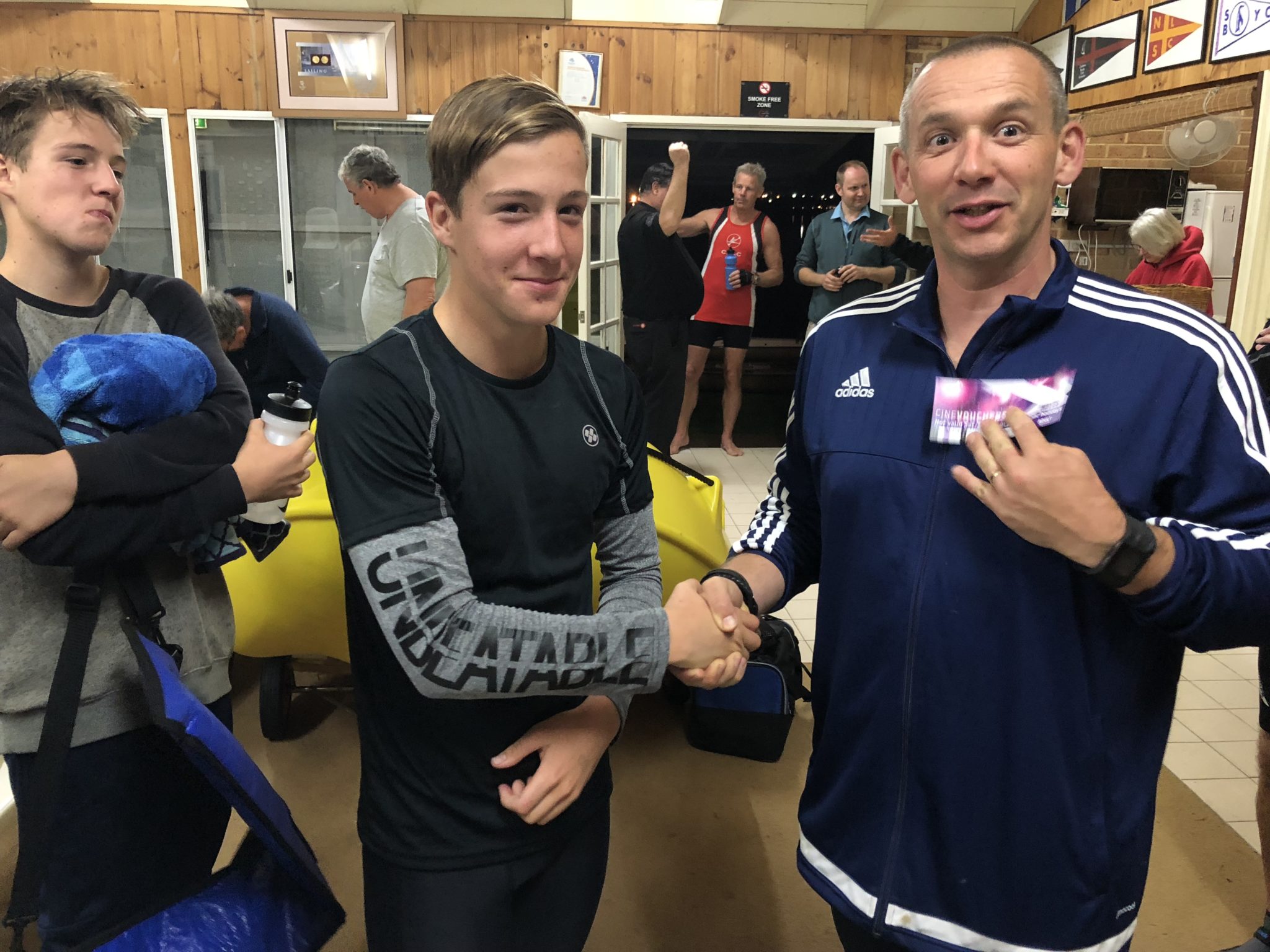 Tues 22nd May 2018 : Tonight’s photo shows Noah Boldy presenting Dave Boldy with a movie voucher.