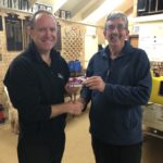 Tuesday 5th June 2018 Committee member David Griffiths presenting tonight’s winner Simon O’Sullivan with a movie voucher