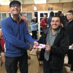 Tues 3rd July 2018 : Tonight’s photo shows Doug Hodson presenting Jose Costa with a movie voucher.