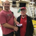 Tues 11th September 2018 : Tonight’s photo shows Mike Galanty presenting David Gardiner with a movie voucher.