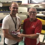 Tuesday 12th February 2019 : Tonight’s photo shows club member Les presenting Mike Laloli with the winners movie voucher.