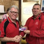 Tuesday 4th June 2018 : Tonight’s photo shows club member David Brown presenting David Gardiner with the winners movie voucher. 