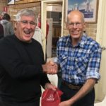 Tuesday 20th August 2019 : Tonight’s photo shows club member John Reddell presenting tonight’s winner Joe Wilson with a movie voucher.