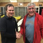 Tuesday 27th August 2019 : Tonight’s photo shows club member Dave Stevens presenting Joe Wilson with the winners movie voucher. 