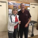 Tuesday 10th September 2019 : Tonight’s photo shows club secretary Judith Thompson presenting tonight’s winner David Griffiths with a movie voucher.