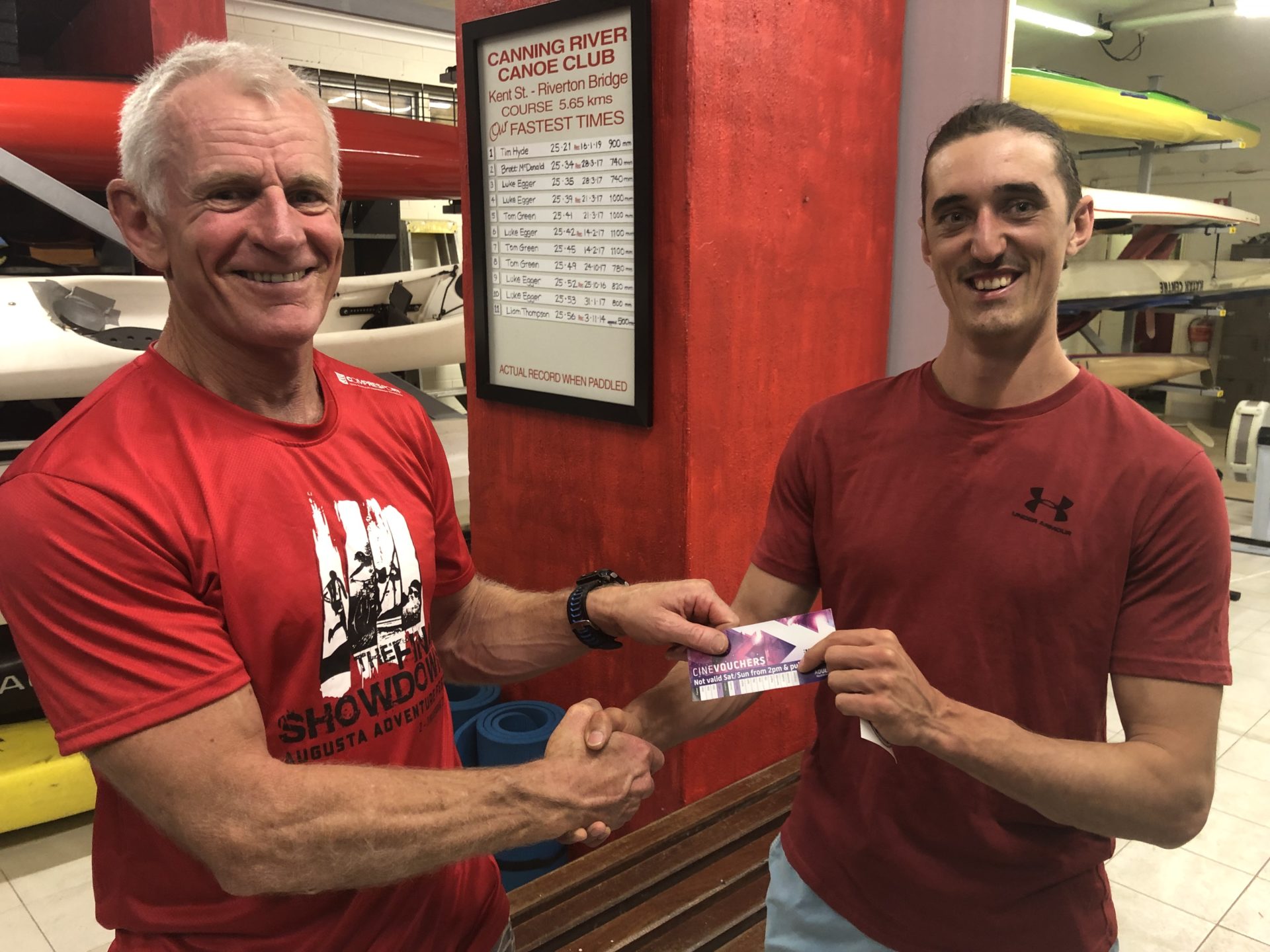 Tuesday 3rd December 2019 : Tonight’s photo shows club committee member Ken Ringrose presenting Matt Jacob with the winners movie voucher. 