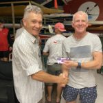 Tuesday 21st January 2020 : Tonight’s photo shows new club member Jan Botha presenting Ken Ringrose with the winners movie voucher
