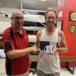 Tuesday 9th March 2021 : Tonight’s photo shows club treasurer David Urquhart presenting tonight’s winner Chris Graham with a movie voucher.