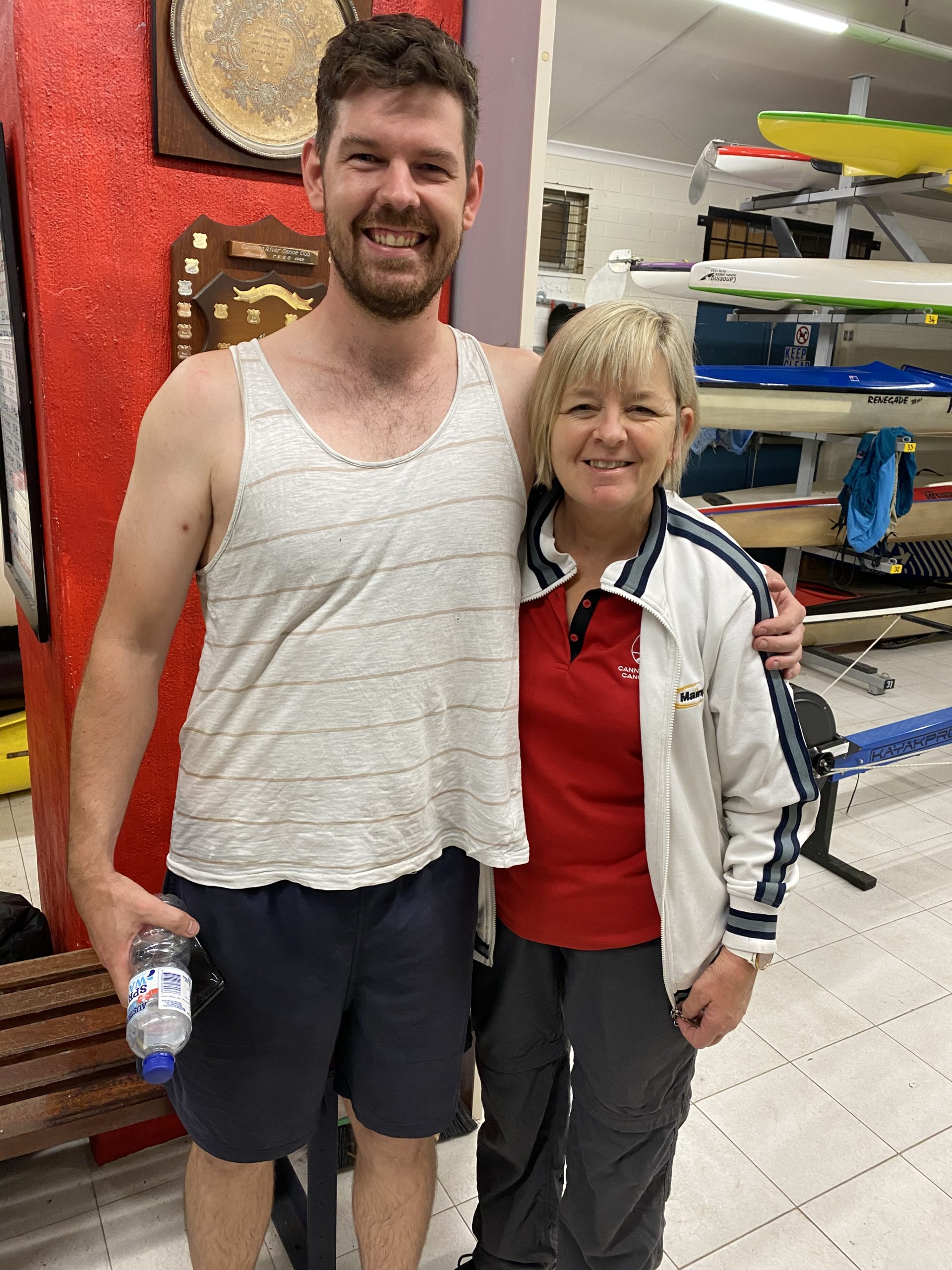 Tuesday 23rd March 20-21 : Tonight’s photo shows club committee member welcoming new paddler Joss Doak-Smith to tonight’s event.
