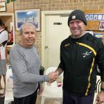 Tuesday 21st June 2022: Tonight’s photos shows Club member Alan Colyer presenting Simon O’Sullivan with a prize.