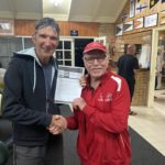 Tuesday 27th September 2022 : Tonight’s photo shows club member Dean Wingfield presenting tonight’s winner David Gardiner with a movie voucher.