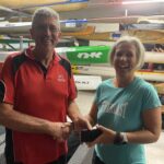 Tuesday 10th January 2023 : Tonight’s photo shows club Vice President David Griffiths presenting Agnes Pajor with a movie voucher prize.