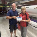 Tuesday 9th January 2024 : Tonight’s photo shows club Vice President Judith Thompson presenting Alistair Fox with a movie voucher.
